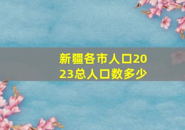 新疆各市人口2023总人口数多少