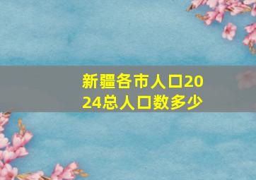 新疆各市人口2024总人口数多少