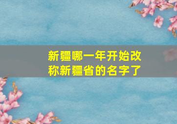 新疆哪一年开始改称新疆省的名字了