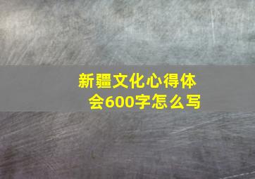 新疆文化心得体会600字怎么写