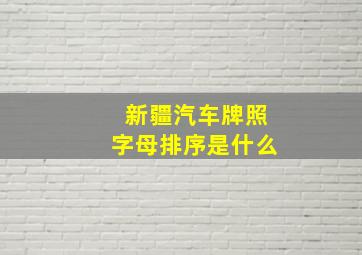 新疆汽车牌照字母排序是什么