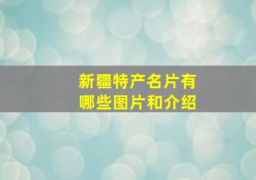 新疆特产名片有哪些图片和介绍