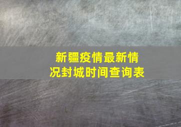 新疆疫情最新情况封城时间查询表