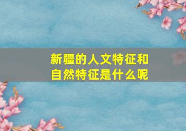 新疆的人文特征和自然特征是什么呢