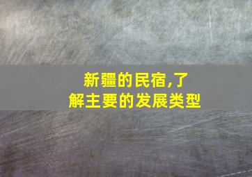 新疆的民宿,了解主要的发展类型