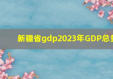 新疆省gdp2023年GDP总量