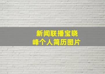 新闻联播宝晓峰个人简历图片