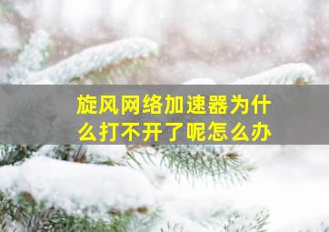 旋风网络加速器为什么打不开了呢怎么办