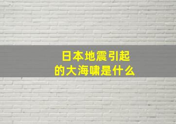 日本地震引起的大海啸是什么