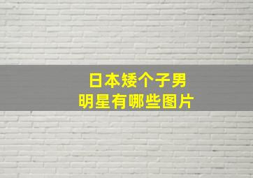 日本矮个子男明星有哪些图片