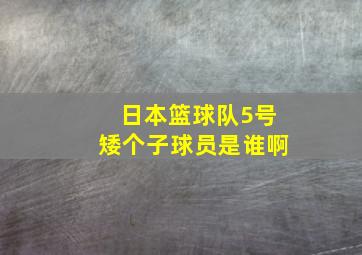 日本篮球队5号矮个子球员是谁啊