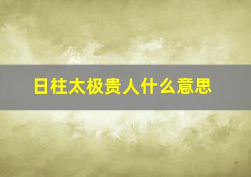 日柱太极贵人什么意思