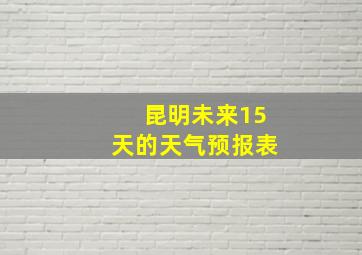 昆明未来15天的天气预报表