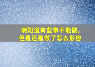 明知道有些事不能做,但是还是做了怎么形容