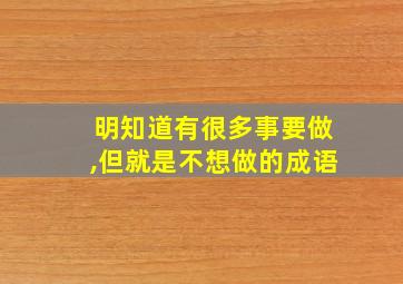 明知道有很多事要做,但就是不想做的成语