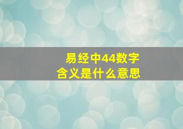 易经中44数字含义是什么意思