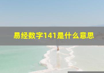 易经数字141是什么意思