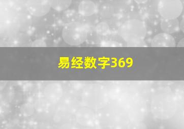 易经数字369