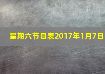 星期六节目表2017年1月7日