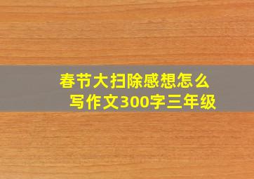 春节大扫除感想怎么写作文300字三年级