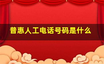 普惠人工电话号码是什么