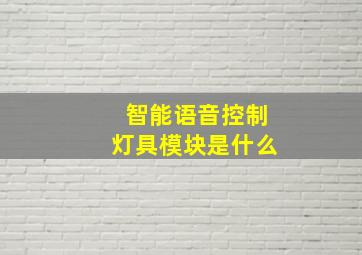 智能语音控制灯具模块是什么