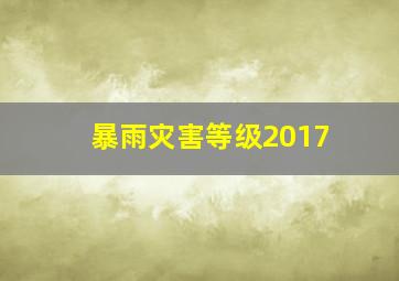 暴雨灾害等级2017