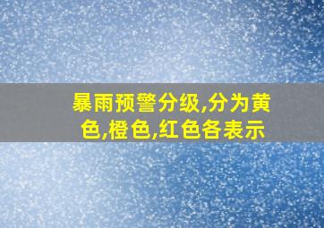 暴雨预警分级,分为黄色,橙色,红色各表示