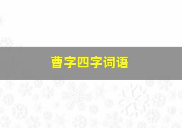 曹字四字词语