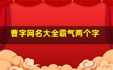 曹字网名大全霸气两个字