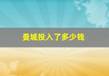 曼城投入了多少钱