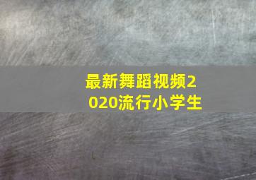 最新舞蹈视频2020流行小学生