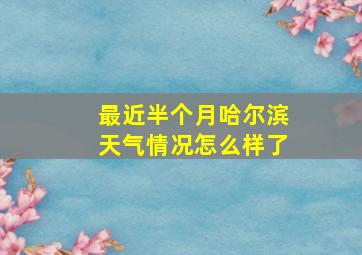 最近半个月哈尔滨天气情况怎么样了