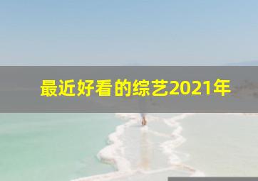 最近好看的综艺2021年