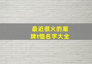 最近很火的潮牌t恤名字大全