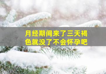 月经期间来了三天褐色就没了不会怀孕吧