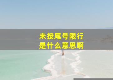 未按尾号限行是什么意思啊