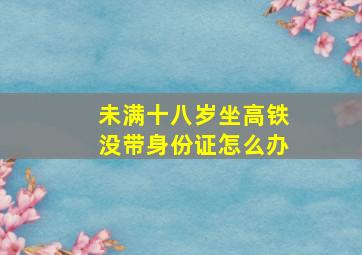 未满十八岁坐高铁没带身份证怎么办