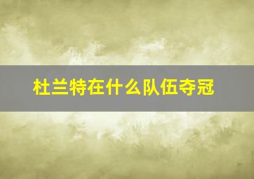 杜兰特在什么队伍夺冠