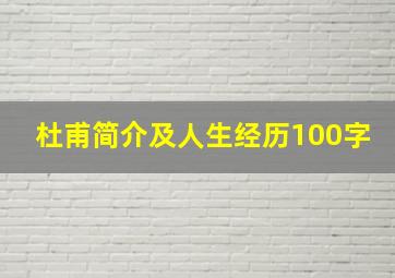 杜甫简介及人生经历100字