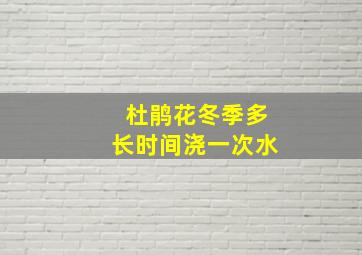 杜鹃花冬季多长时间浇一次水