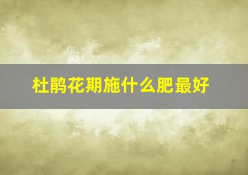 杜鹃花期施什么肥最好