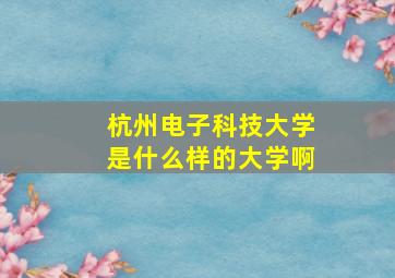 杭州电子科技大学是什么样的大学啊