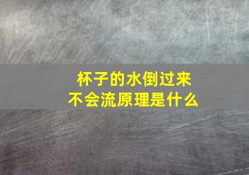 杯子的水倒过来不会流原理是什么