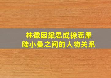 林徽因梁思成徐志摩陆小曼之间的人物关系