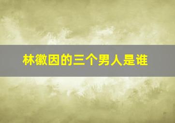 林徽因的三个男人是谁