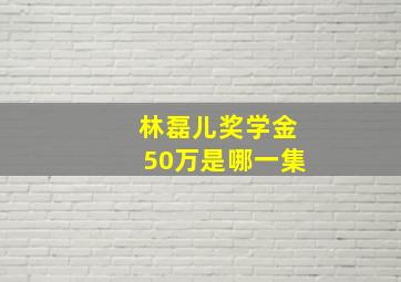 林磊儿奖学金50万是哪一集