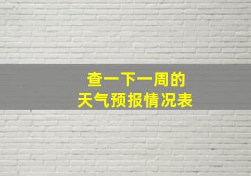 查一下一周的天气预报情况表