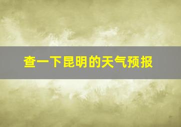 查一下昆明的天气预报