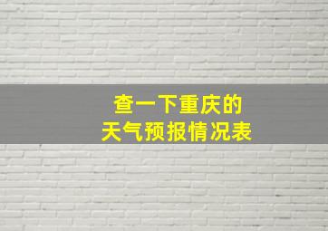 查一下重庆的天气预报情况表